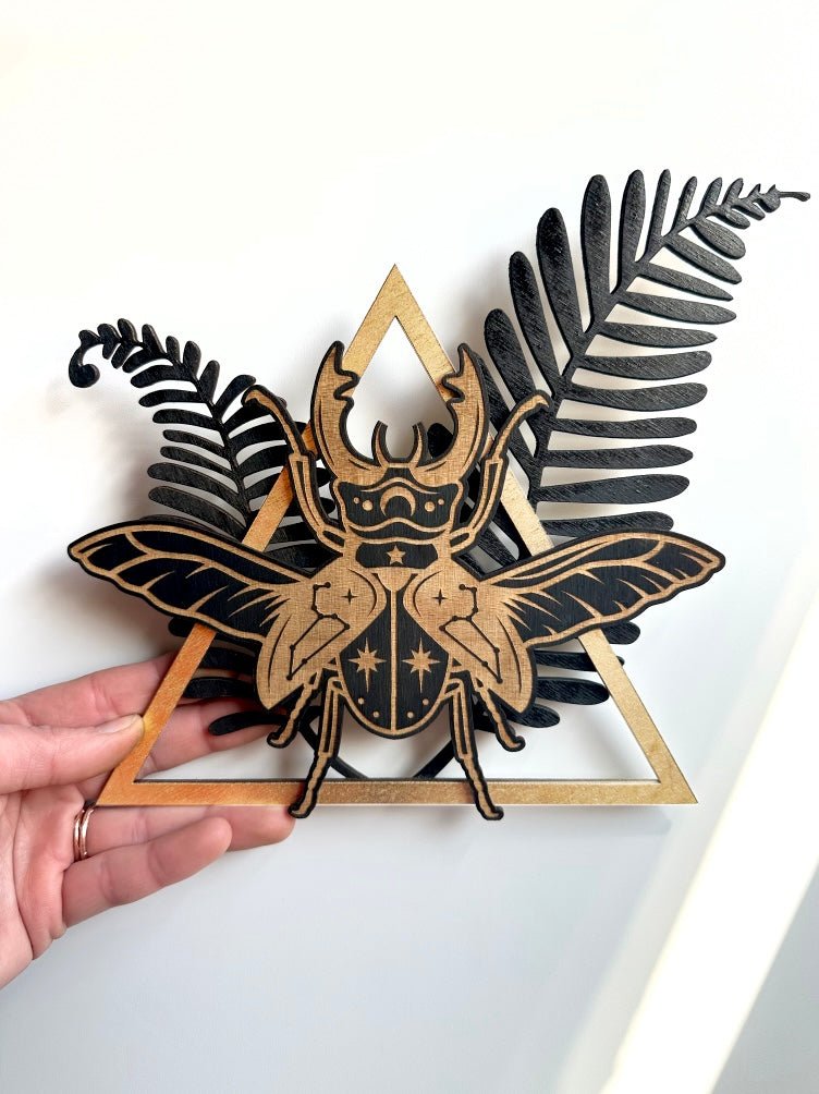 Stag Beetle with Ferns - Faux Theory Design