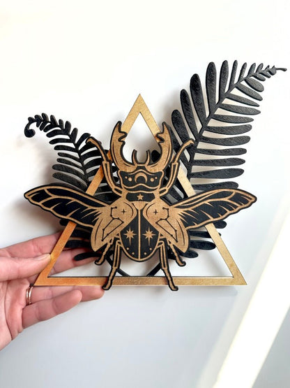 Stag Beetle with Ferns - Faux Theory Design