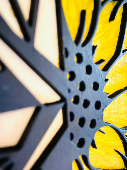 Sunflower and Compass Cake Topper - Faux Theory Design