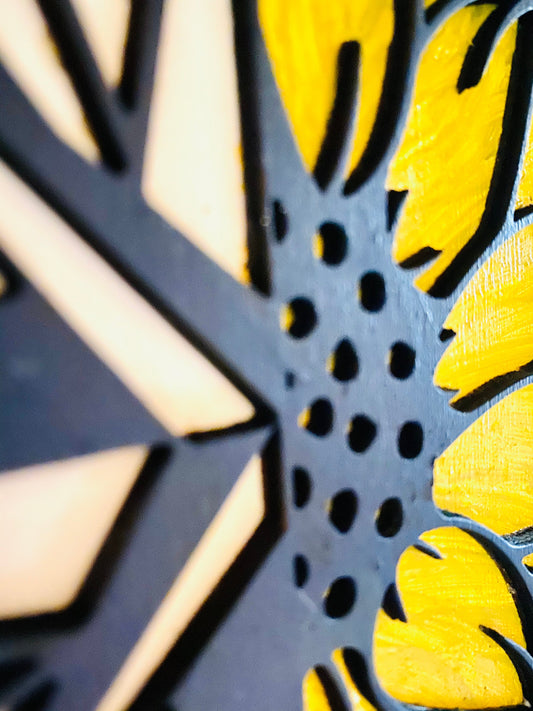 Sunflower and Compass Cake Topper - Faux Theory Design