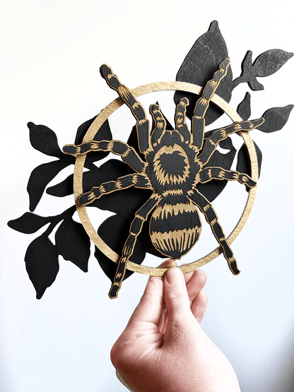Geometric Tarantula with Botanicals - Faux Theory Design
