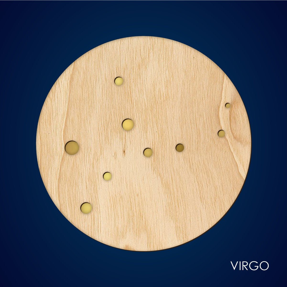 Walnut Zodiac Wall Hanging, Gold Inlay - Faux Theory Design