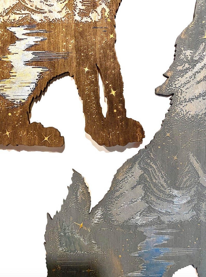 Wolf Forest Painting - Faux Theory Design