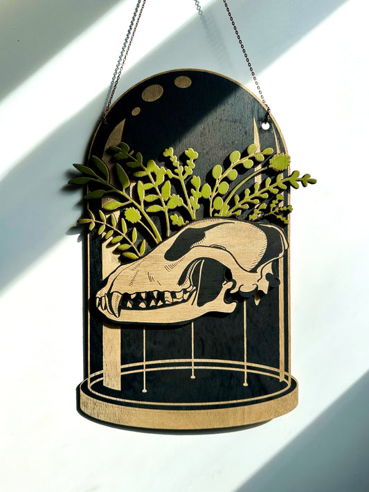 Wolf Skull Botanical Dome, Curiosities Dome - Faux Theory Design
