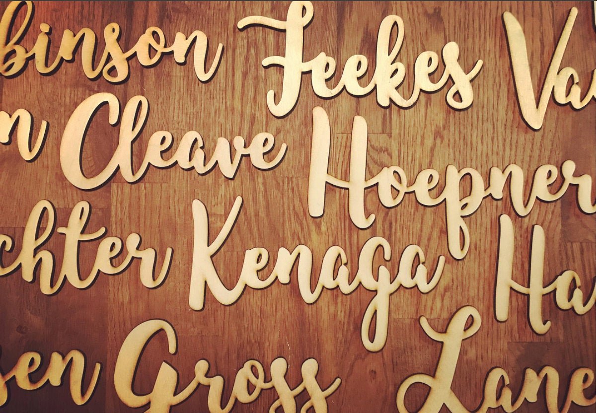 Wood Name Place Cards, Rustic Wedding Decor, Event Accessories - Faux Theory Design