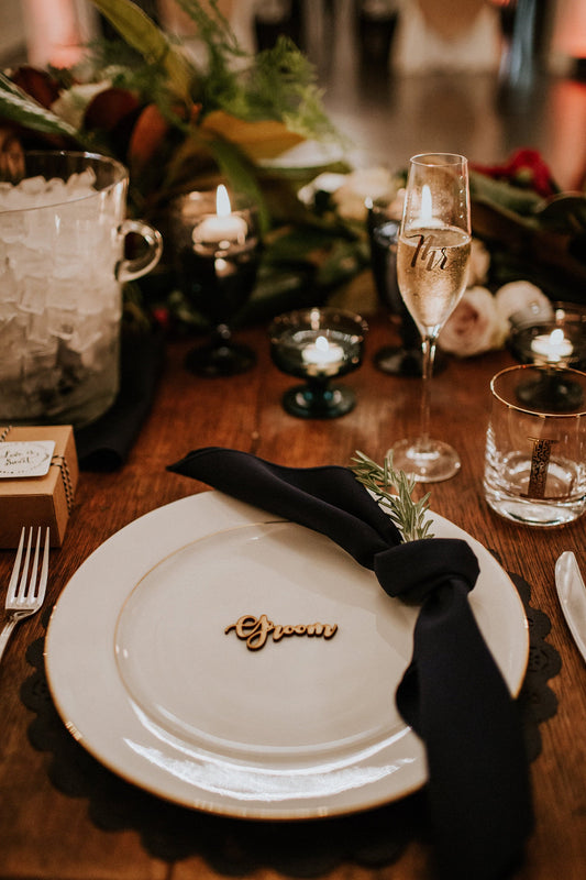 Wood Name Place Cards, Rustic Wedding Decor, Event Accessories - Faux Theory Design