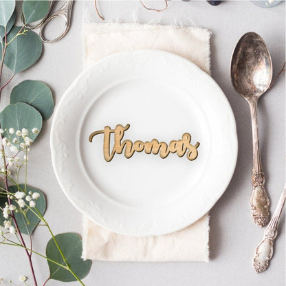 Wood Name Place Cards, Rustic Wedding Decor, Event Accessories - Faux Theory Design